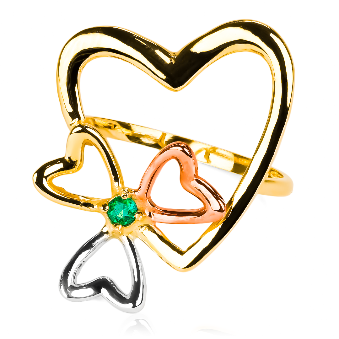 Anillo corazón trébol JC. Hecho con Joyería Caracas y oro 18k,  inversión para toda la vida con nuestra garantía exclusiva. 