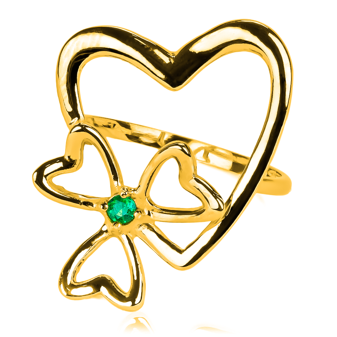 Anillo corazón trébol JC. Hecho con Joyería Caracas y oro 18k,  inversión para toda la vida con nuestra garantía exclusiva.