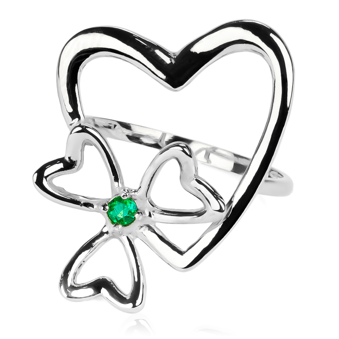 Anillo corazón trébol JC. Hecho con Joyería Caracas y oro 18k,  inversión para toda la vida con nuestra garantía exclusiva.