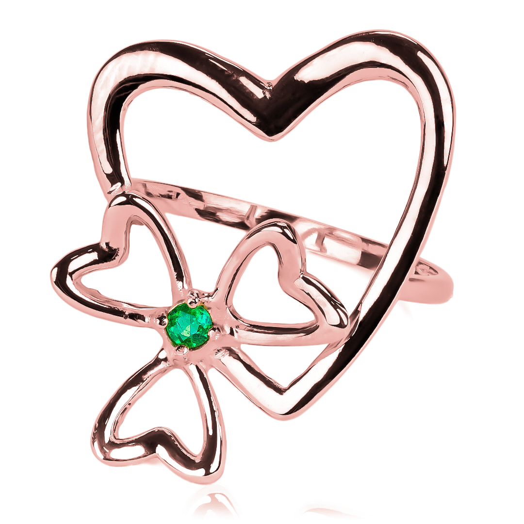 Anillo corazón trébol JC. Hecho con Joyería Caracas y oro 18k,  inversión para toda la vida con nuestra garantía exclusiva.