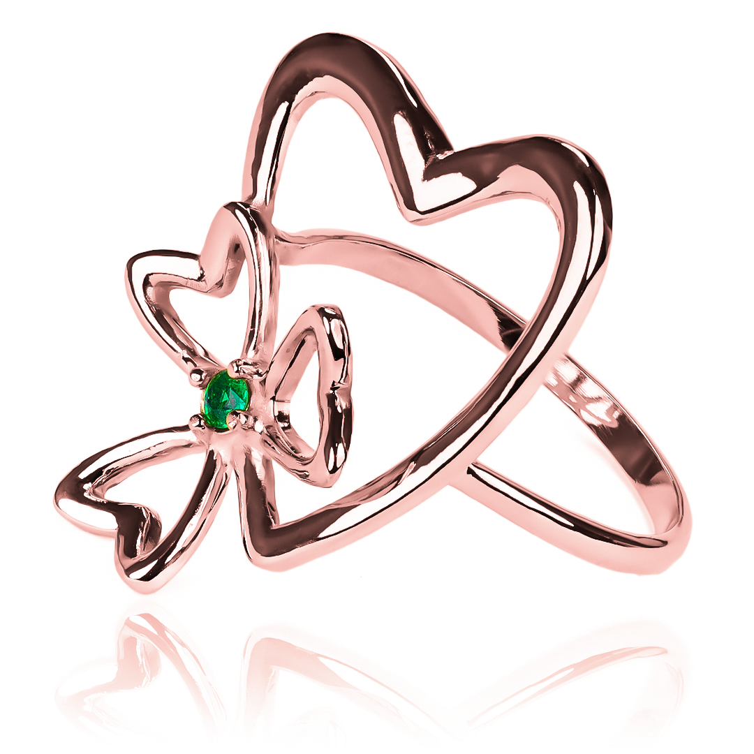 Anillo corazón trébol JC. Hecho con Joyería Caracas y oro 18k,  inversión para toda la vida con nuestra garantía exclusiva.