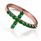Anillo cruz esmeraldas L. Hecho de Joyería Caracas y oro 18k para una pieza de lujo eterno. Incluye esmeraldas L y garantía para toda la vida.