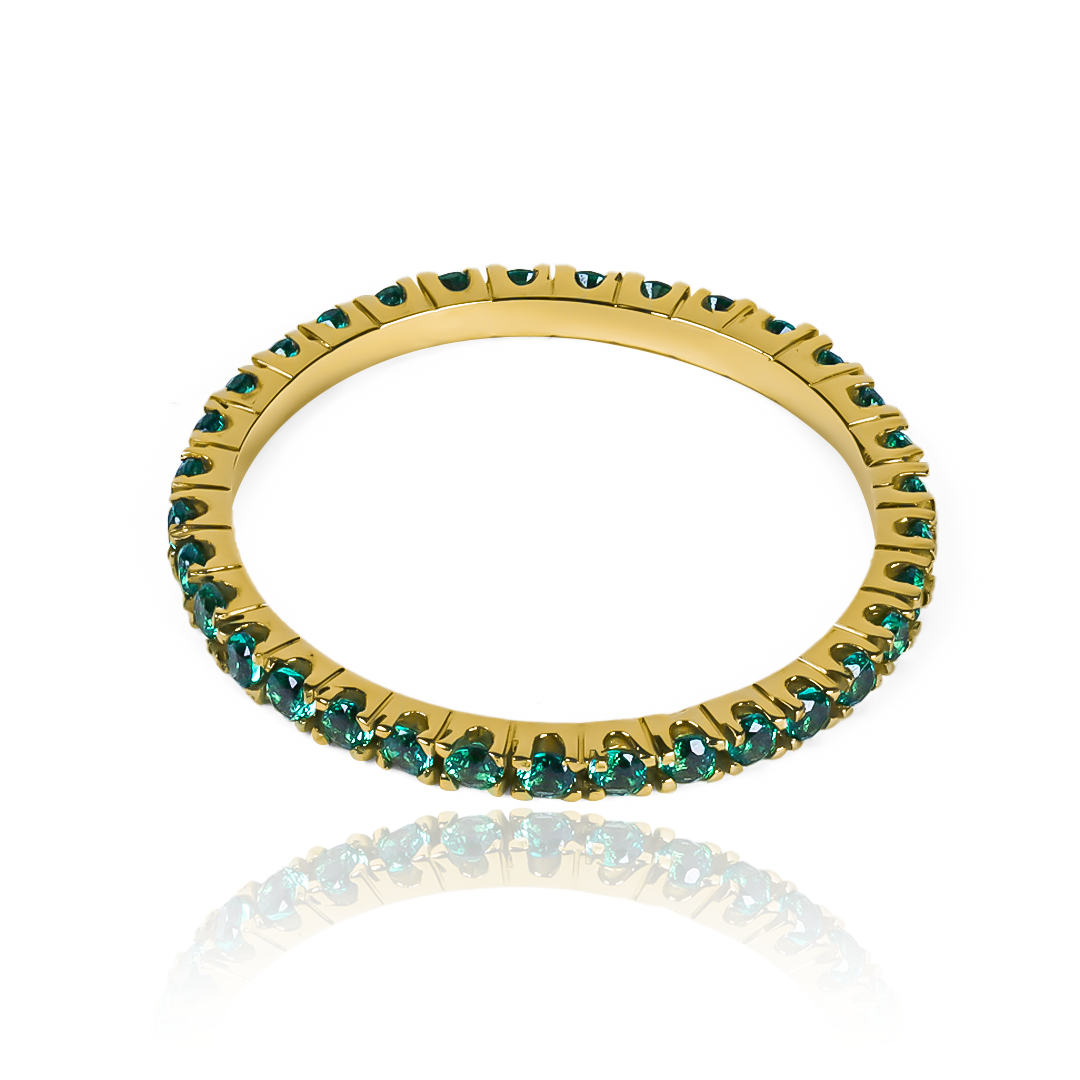Anillo endless green 1.75 hecho con oro 18k de alta calidad de Joyería Caracas. Garantizado para toda la vida.