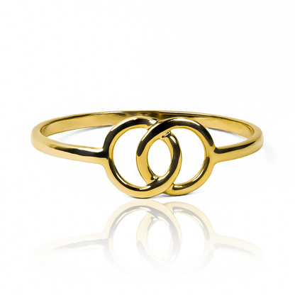 Anillo eternal unión de Joyería Caracas, elaborado en oro 18k, simboliza la eternidad del amor y viene con garantía de por vida.
