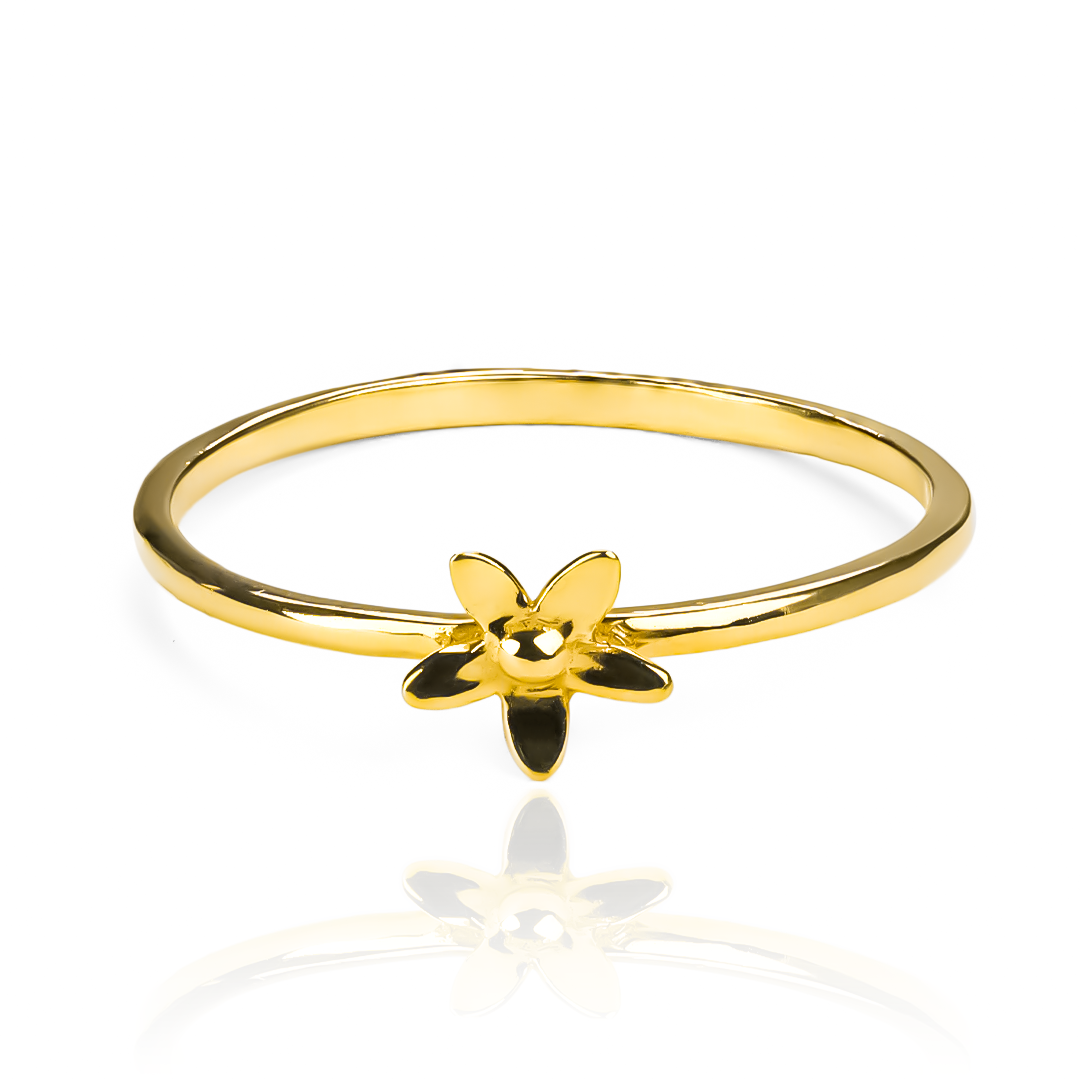 Anillo Flor Especial SS, fabricado en oro 18k por Joyería Caracas, cuenta con certificado de calidad y garantía de por vida.