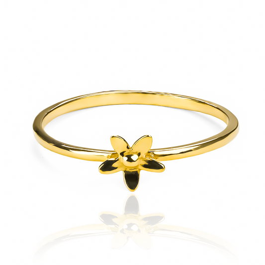 Anillo Flor Especial SS, fabricado en oro 18k por Joyería Caracas, cuenta con certificado de calidad y garantía de por vida.