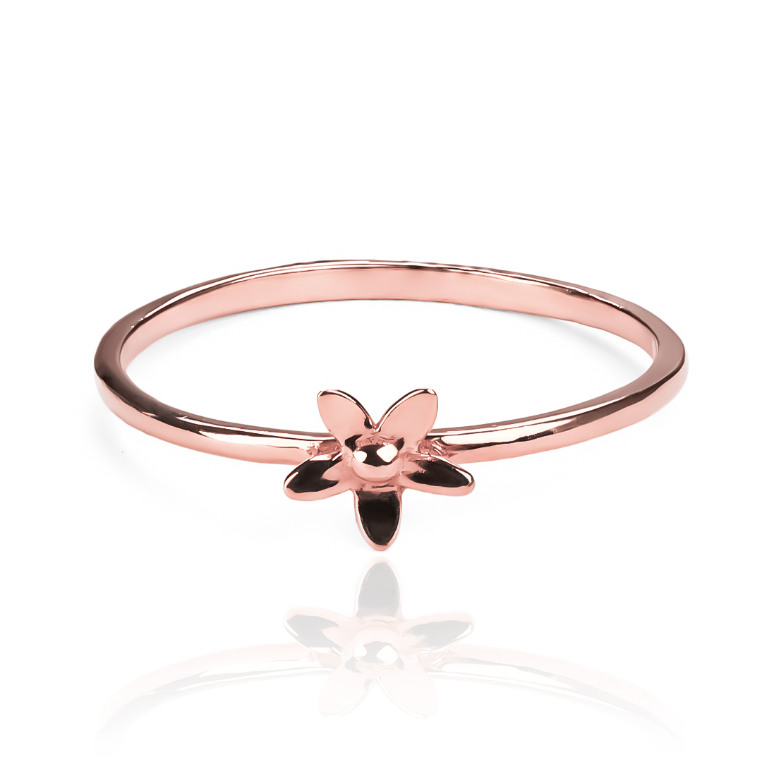 Anillo Flor Especial SS, fabricado en oro 18k por Joyería Caracas, cuenta con certificado de calidad y garantía de por vida.