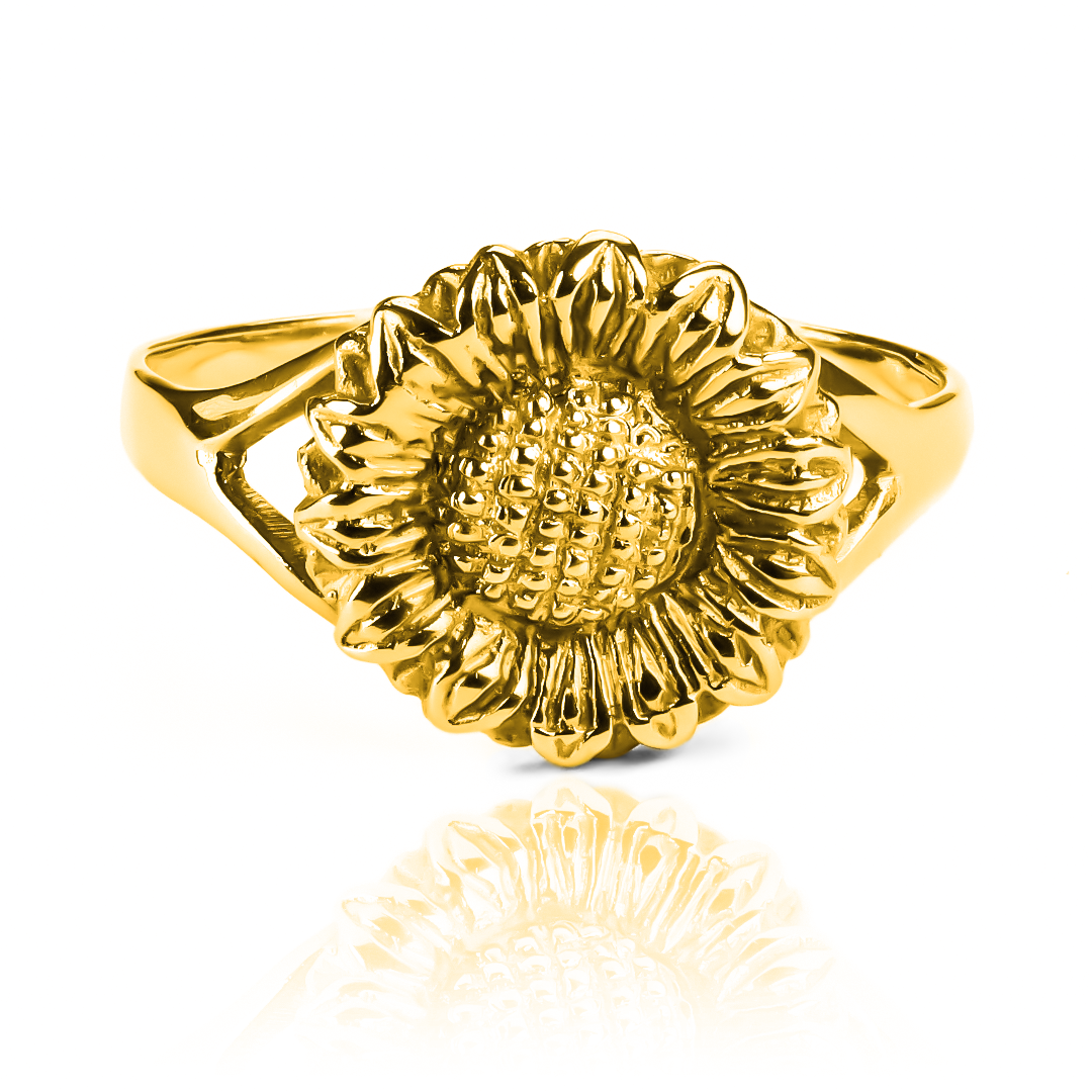 Anillo Girasol. Diseñado en Joyería Caracas con oro 18k, su resplandor y calidad son garantizados para toda la vida.