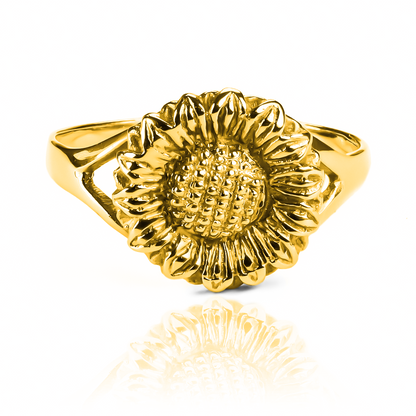 Anillo Girasol. Diseñado en Joyería Caracas con oro 18k, su resplandor y calidad son garantizados para toda la vida.