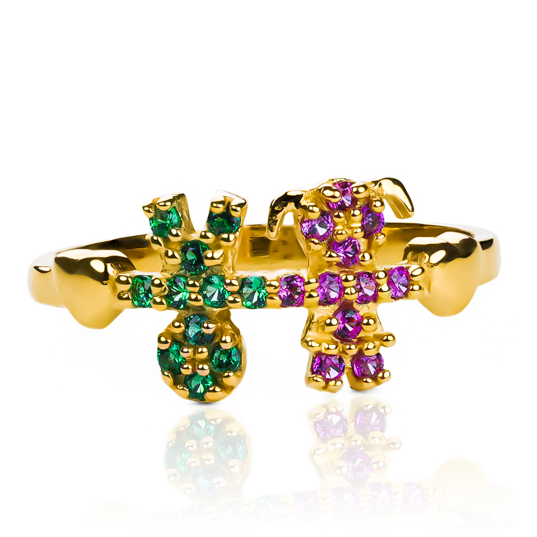 Anillo unisex girl &amp; boy II, realizado en Joyería Caracas con oro 18k. Asegurado para toda la vida.