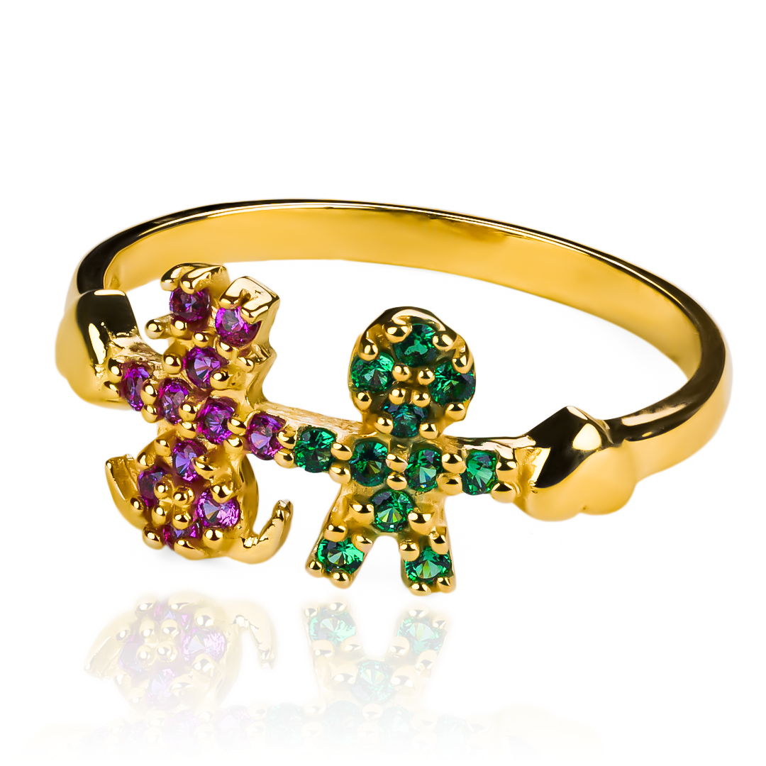 Anillo unisex girl &amp; boy II, realizado en Joyería Caracas con oro 18k. Asegurado para toda la vida.