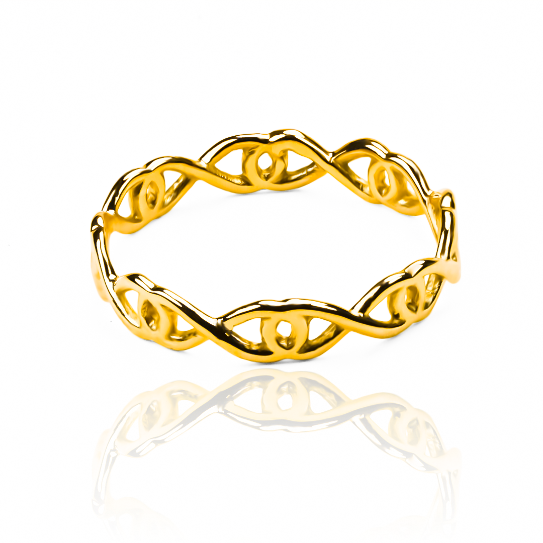 Anillo Infinity Eye. Hecho en Joyería Caracas con un brillante oro 18k, con garantía de por vida.