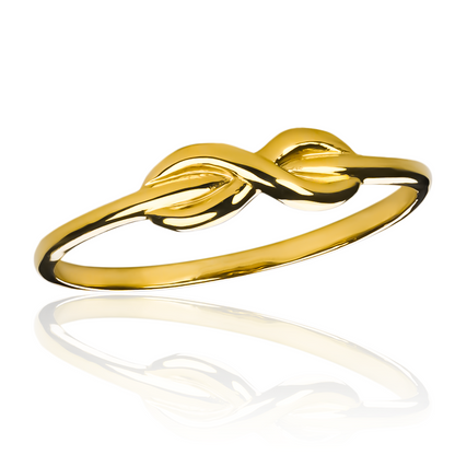 Anillo Infinity S, fabricado en oro 18k por Joyería Caracas, cuenta con certificado de calidad y garantía de por vida.