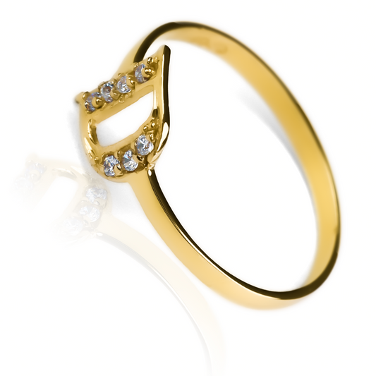 Anillo con la letra D. Hecho con oro 18k en Joyería Caracas, este anillo te brinda una garantía para toda la vida.