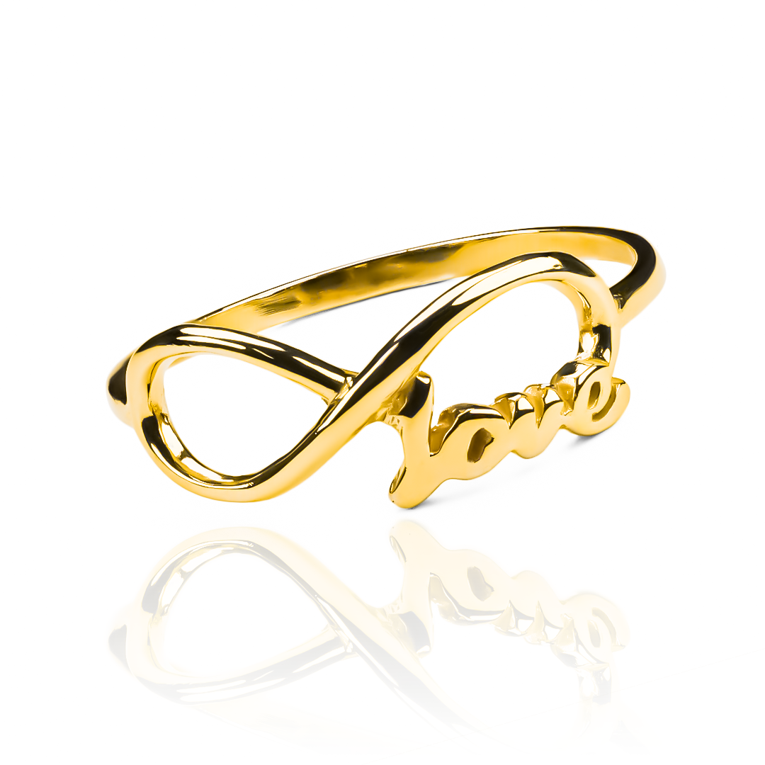 Anillo Love Infinity. Hecho en joyería Caracas con oro 18k, este anillo representa el amor eterno y viene con garantía para toda la vida. 