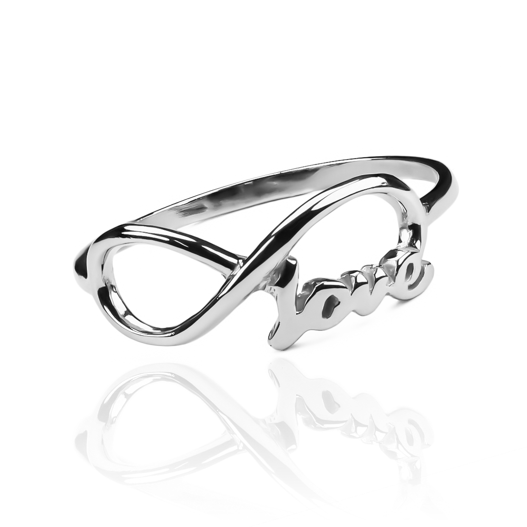 Anillo Love Infinity. Hecho en Joyería Caracas con oro 18k, este anillo representa el amor eterno y viene con garantía para toda la vida. 