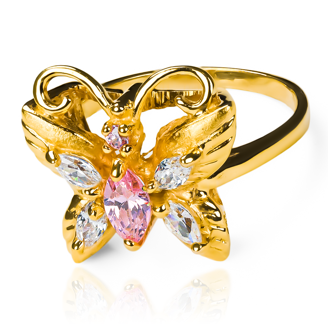 Anillo mariposa A J es una verdadera joya de la Joyería Caracas. Hecho de oro 18k, te garantiza elegancia y calidad de por vida. 