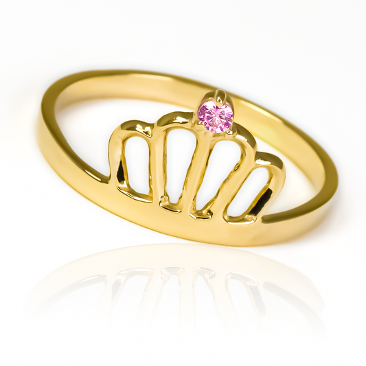 Anillo Minimal Crown, fabricado en oro 18k por Joyería Caracas, respaldado por nuestro certificado de calidad y garantía de por vida.