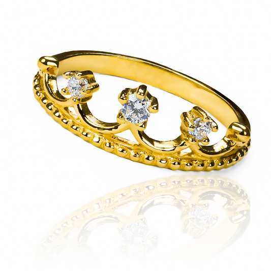 Anillo Modern Crown, fabricado en oro 18k por Joyería Caracas y cuenta con certificado de calidad y garantía de por vida.
