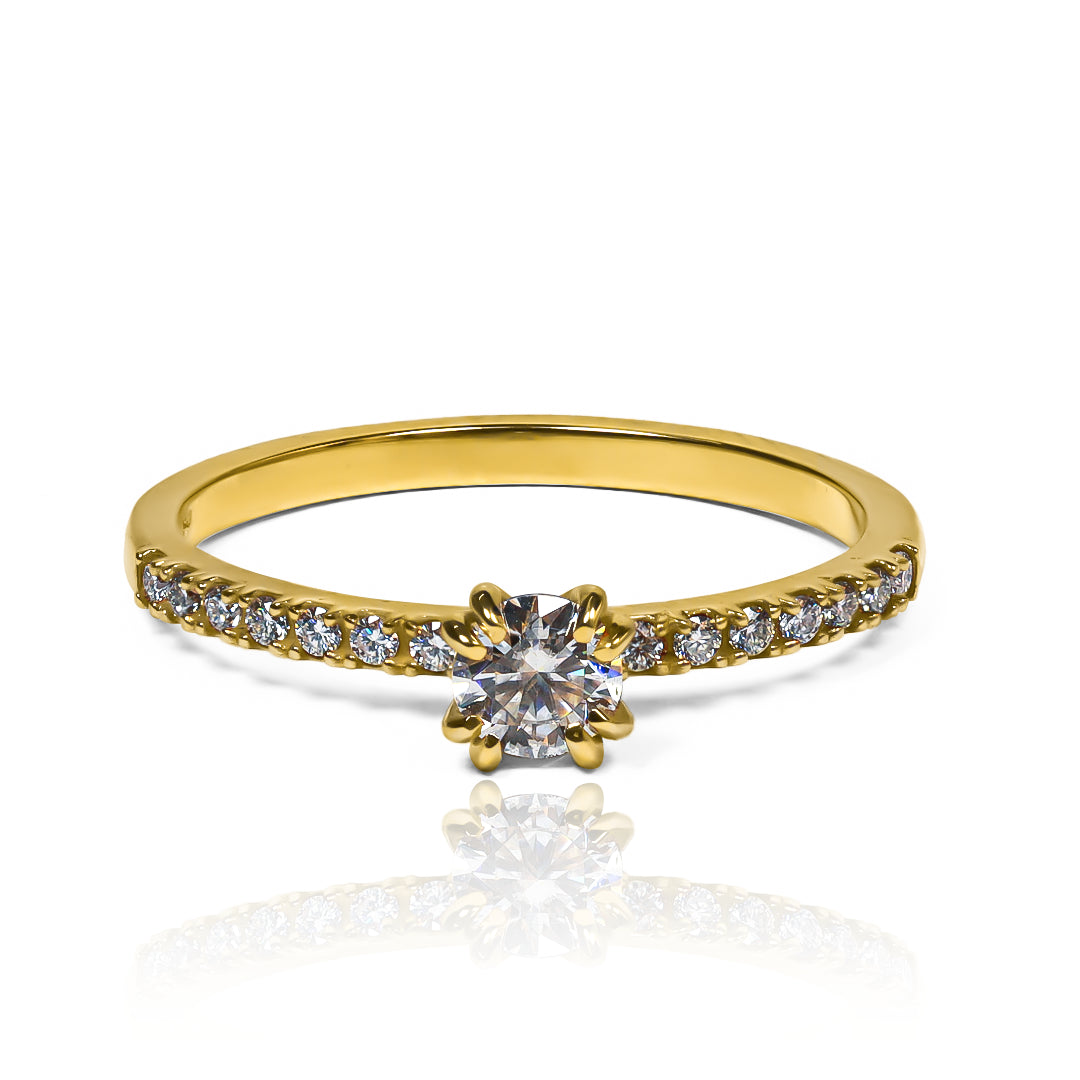 Anillo Coroa Dual - Moissanita