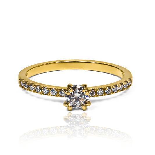 Anillo Coroa Dual - Moissanita