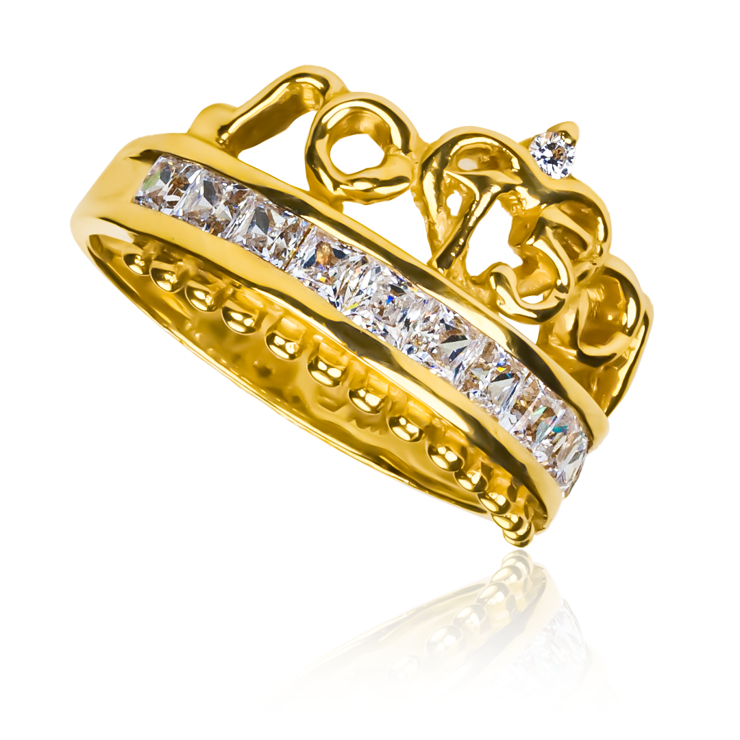 Anillo Classic Crown, elaborado en oro 18k por Joyería Caracas, cuenta con un certificado de calidad y garantía de por vida.