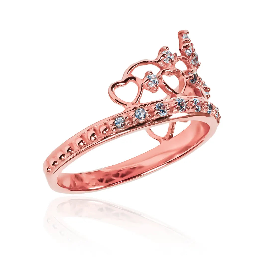 Anillo Corona Heart, fabricado en oro 18k por Joyería Caracas, cuenta con certificado de calidad y garantía de por vida.