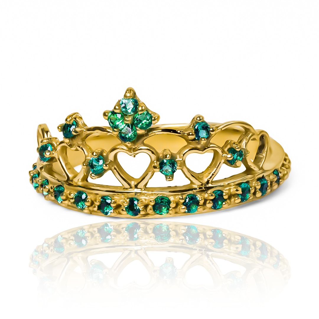 Anillo Corona Heart, fabricado en oro 18k por Joyería Caracas, cuenta con certificado de calidad y garantía de por vida.