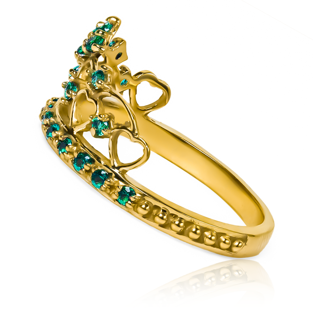 Anillo Corona Heart, fabricado en oro 18k por Joyería Caracas, cuenta con certificado de calidad y garantía de por vida.