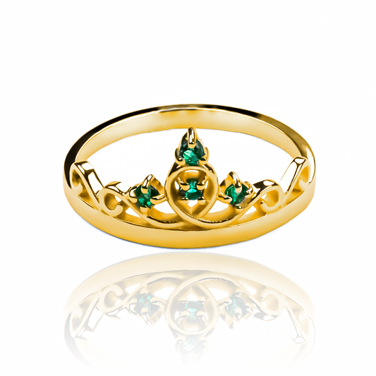 Anillo Corona Princess, fabricado en oro 18k por Joyería Caracas, cuenta con certificado de calidad y garantía de por vida.