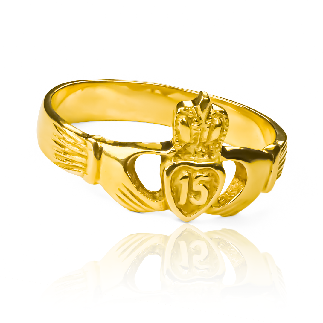 Anillo Hand15, fabricado en oro 18k por Joyería Caracas, cuenta con certificado de calidad y garantía de por vida.