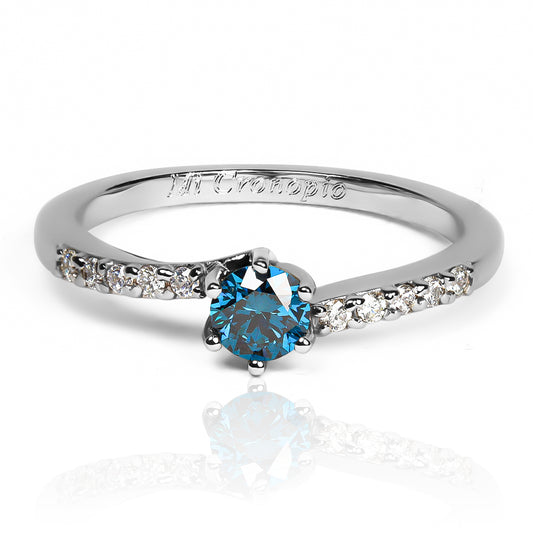 Anillo Deep navy blue diamante natural. Fabricado en Joyería Caracas, elaborado en oro de 18 quilates, certificado con el más alto estándar de calidad y respaldado por nuestra garantía de por vida.