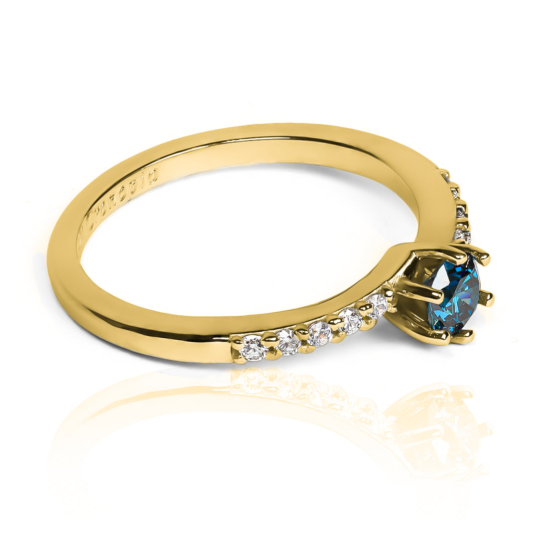 Anillo Deep navy blue diamante natural. Fabricado en Joyería Caracas, elaborado en oro de 18 quilates, certificado con el más alto estándar de calidad y respaldado por nuestra garantía de por vida.