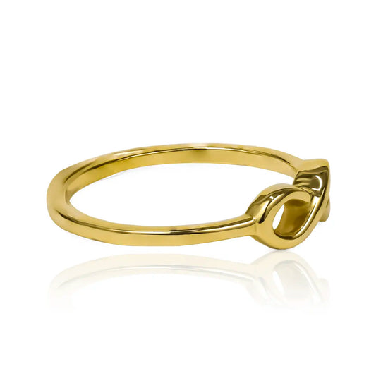 Anillo Infinity, elaborado en oro 18k por Joyería Caracas, cuenta con certificado de calidad y garantía de por vida.