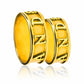 Argollas de matrimonio Nombres Personalizados, fabricadas en oro 18k por Joyería Caracas, cuenta con certificado de calidad y garantía para toda la vida.