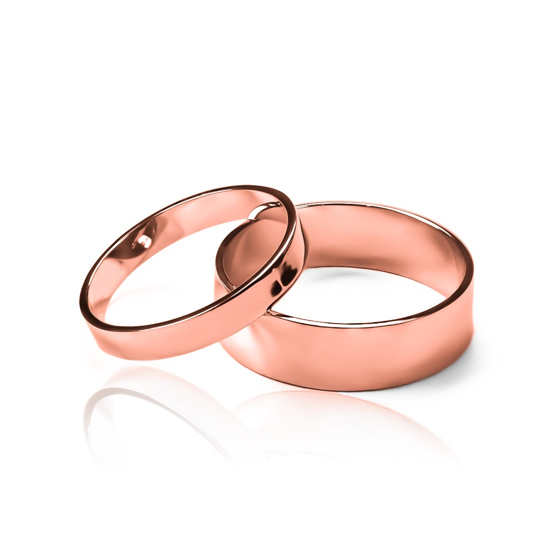 Argollas de matrimonio plane elegance, fabricados en oro 18k de Joyería Caracas, estas argollas están respaldadas por un certificado de autenticidad y garantía de por vida.