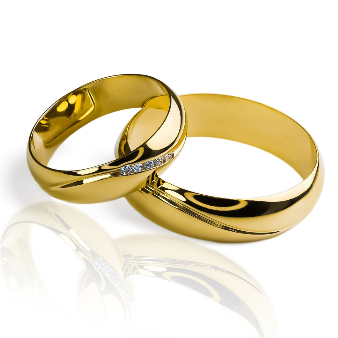 Argollas de matrimonio Atlantis Maciza de Joyería Caracas. Hechos en oro de 18 quilates con certificado de calidad.