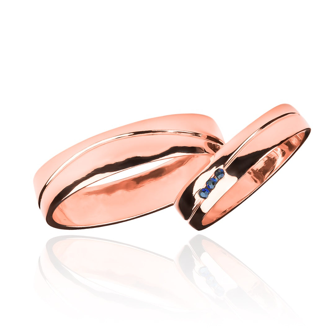 Argollas de matrimonio Atlantis Zafiro, fabricadas en oro 18k de Joyería Caracas, cuentan con un certificado de calidad y garantía para toda la vida.