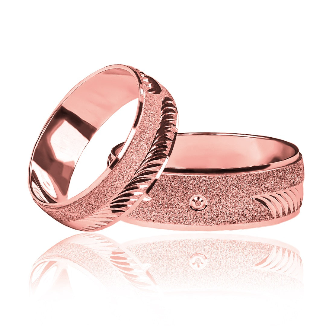 Argollas de matrimonio Blade, elaboradas en oro 18k por Joyería Caracas, cuentan con certificado de calidad y garantía de por vida.