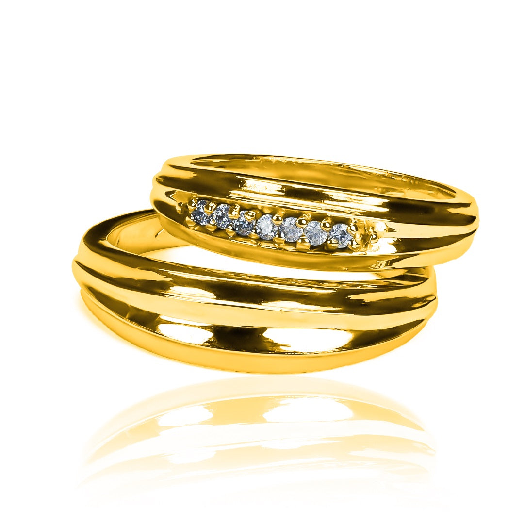 Argollas de matrimonio Chinas Lovers, fabricadas en oro 18k por Joyería Caracas, cada argolla viene con un certificado de calidad que asegura su autenticidad.