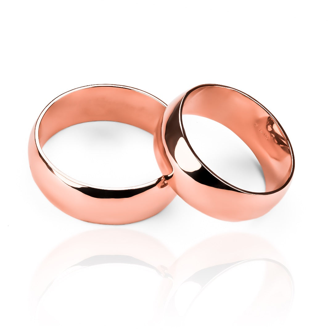 Argollas de matrimonio Classic 7M, elaboradas en oro 18 quilates por Joyería Caracas, cada una viene con un certificado de autenticidad y garantía de por vida.