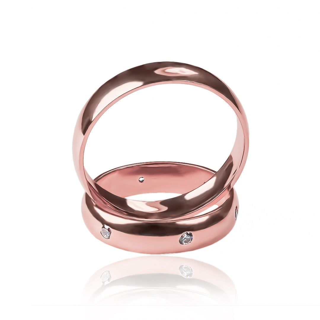Argollas de matrimonio Classic II Cristal En Joyería Caracas, elaboradas en oro 18k por Joyería Caracas, viene con un certificado de calidad y garantía de por vida.