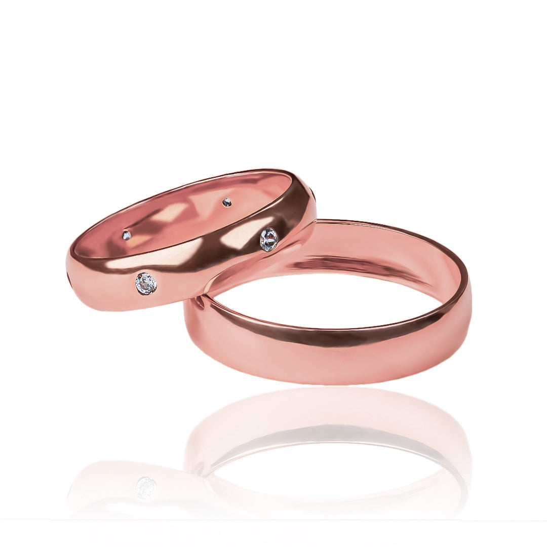 Argollas de matrimonio Classic II Cristal En Joyería Caracas, elaboradas en oro 18k por Joyería Caracas, viene con un certificado de calidad y garantía de por vida.