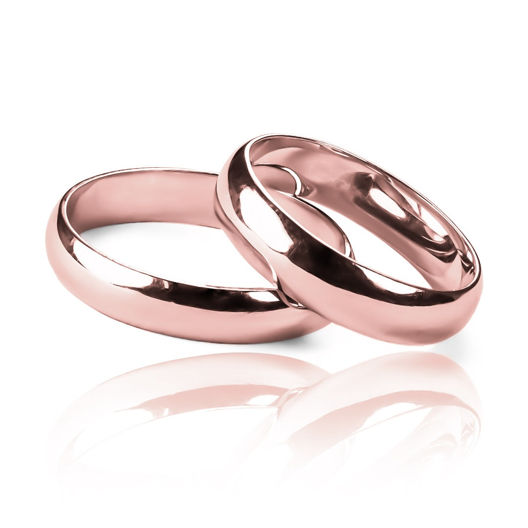 Argollas de matrimonio Classic II Media Caña, elaboradas en oro 18k por Joyería Caracas, cuentan con certificado de calidad y garantía de por vida.