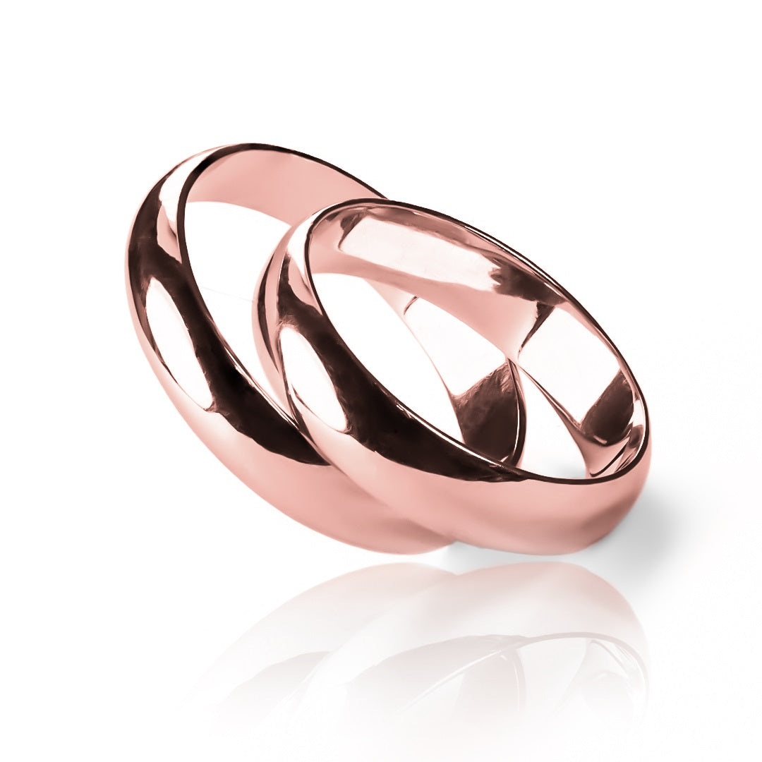 Argollas de matrimonio Classic II Media Caña, elaboradas en oro 18k por Joyería Caracas, cuentan con certificado de calidad y garantía de por vida.