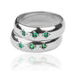 Argollas de matrimonio Classic Green Cristal, fabricado en oro 18k por Joyería Caracas, cada argolla cuenta con certificado de calidad y garantía para toda la vida.