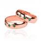 Argollas de matrimonio Classic Green Cristal, fabricado en oro 18k por Joyería Caracas, cada argolla cuenta con certificado de calidad y garantía para toda la vida.