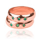 Argollas de matrimonio Classic Green Cristal, fabricado en oro 18k por Joyería Caracas, cada argolla cuenta con certificado de calidad y garantía para toda la vida.