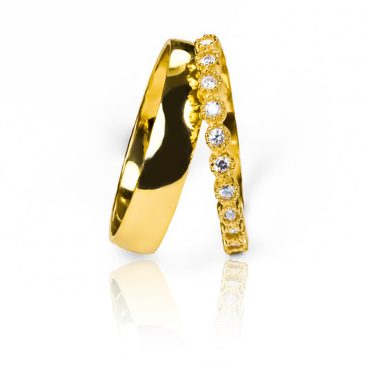 Argollas de matrimonio classic love, fabricadas en oro 18k de Joyería Caracas, cuentan con un certificado de calidad y una garantía de por vida.