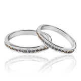 Argollas de matrimonio Cristal Sin Fin, fabricados en oro 18 quilates de Joyería Caracas, cuenta con garantía de calidad y durabilidad para toda la vida.